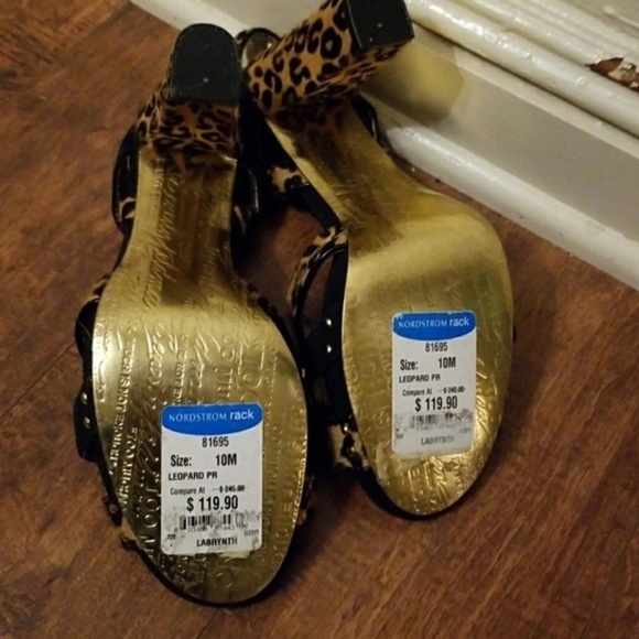 Beverly Feldman leopard‎ sandals 10 NWOB - Picture 5 of 6